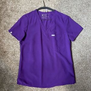 Figs Catarina One Pocket Scrub Top - Ultra Violet - Small